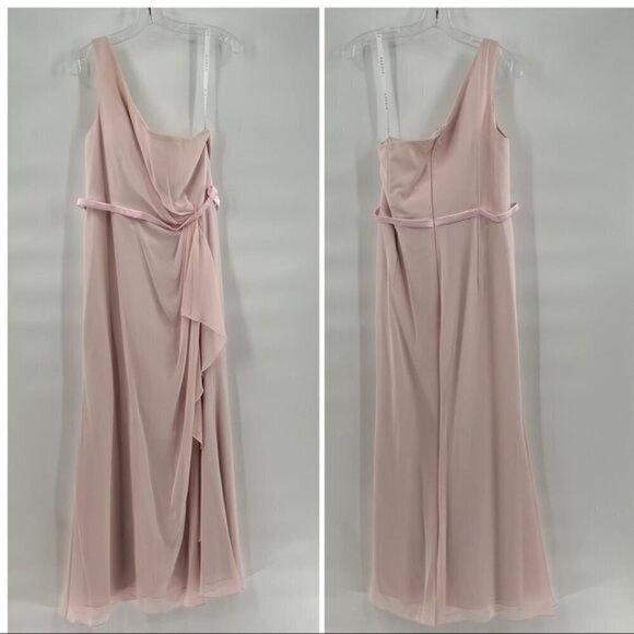 Azazie pink one shoulder gown dress maxi size C - Picture 1 of 10